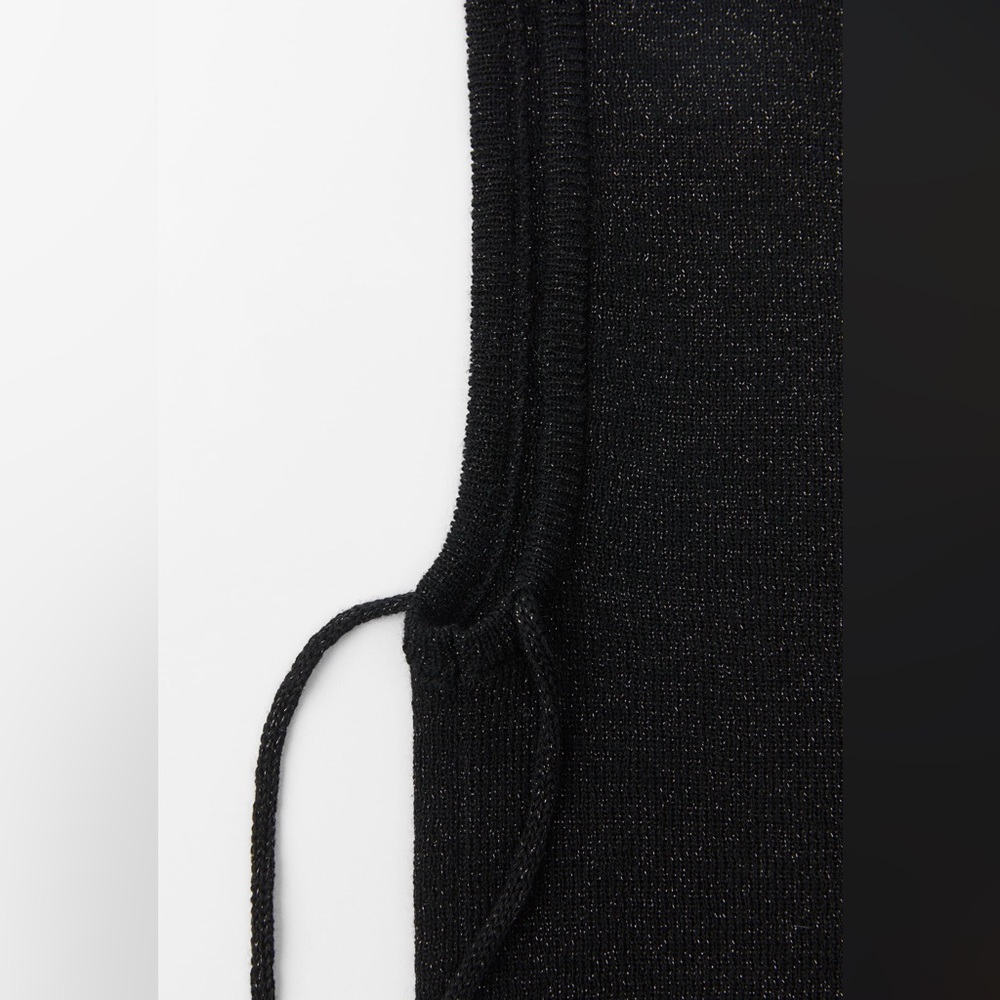 Zara Black 🖤🖤🖤 Metallic Thread Balaclava - Size M - NWT - Picture 4 of 5
